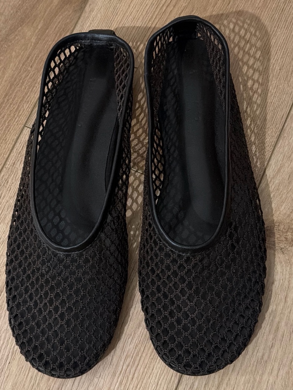Tony Bianco Black Mesh Slip-On Flats
